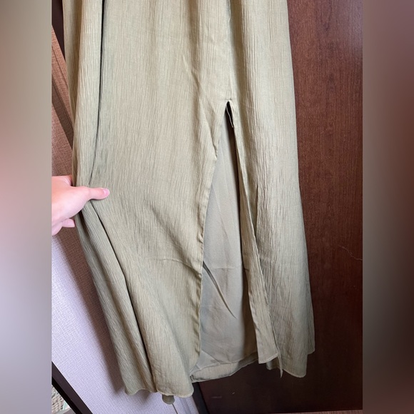 Abercrombie and Fitch Halter Maxi Dress Olive Green XXS - Picture 4 of 7
